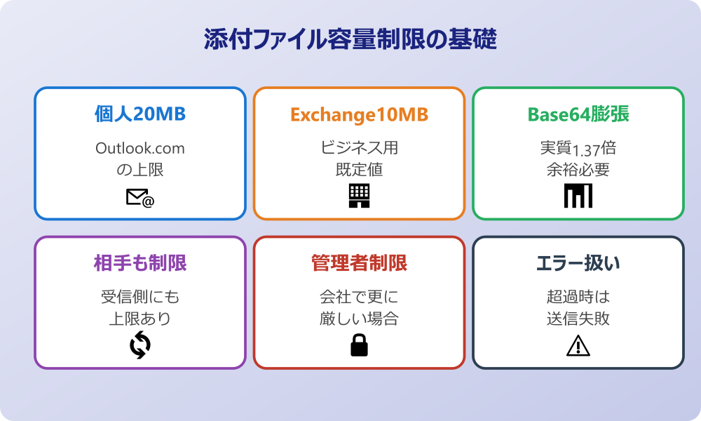 Outlookの添付ファイル容量制限と圧縮の基本