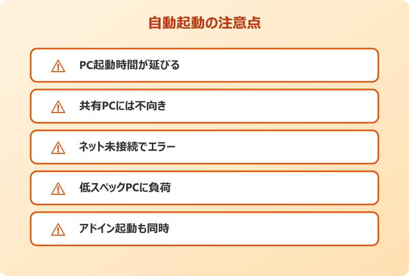 outlook 自動起動 windows11 注意点