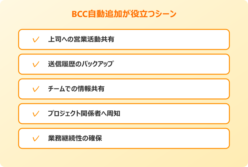 outlook bcc 自動追加 利用シーン