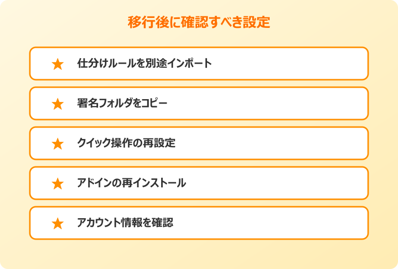 outlook データ移行 エクスポート 移行後設定