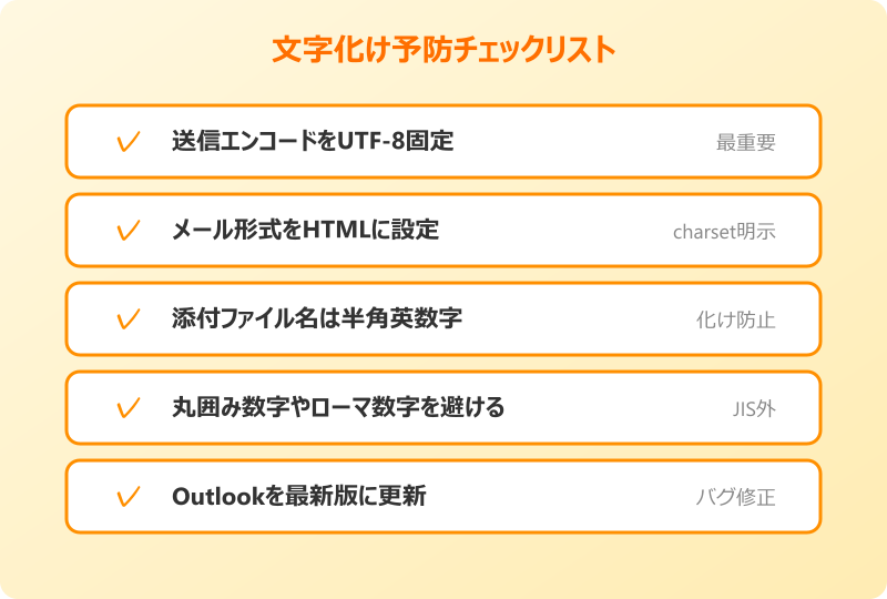 outlook 文字化け エンコード 予防策