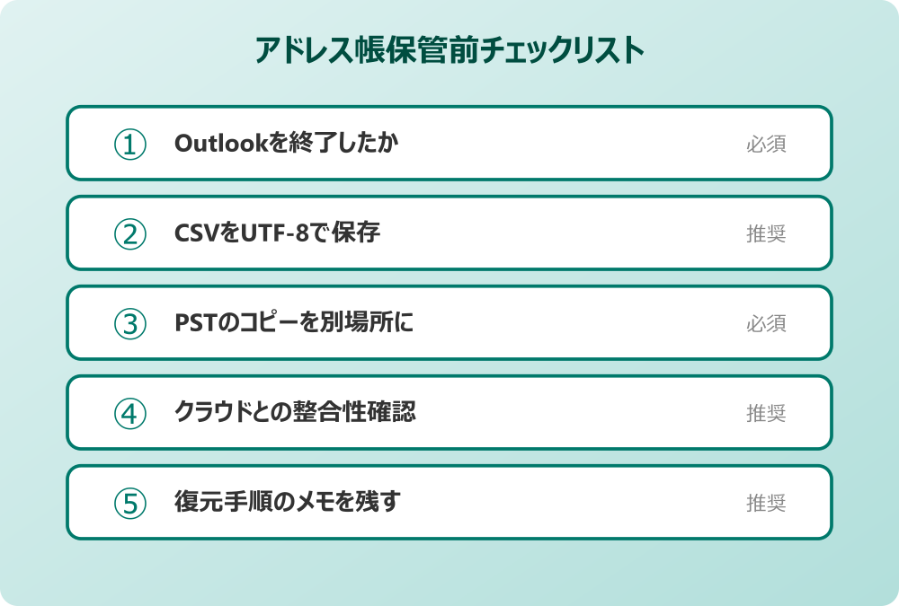 Outlookアドレス帳の保存場所のまとめ