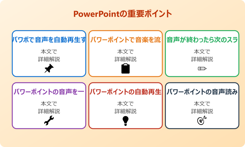 パワポの音声を自動で再生させるための基本操作と設定