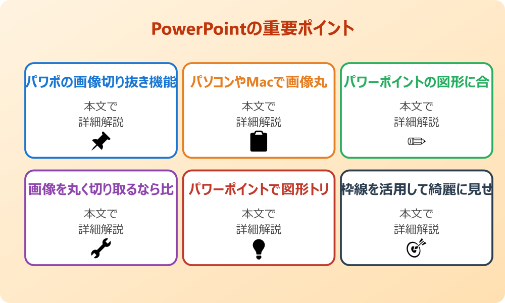 パワポで写真を丸く切り抜く基本的な方法とコツ