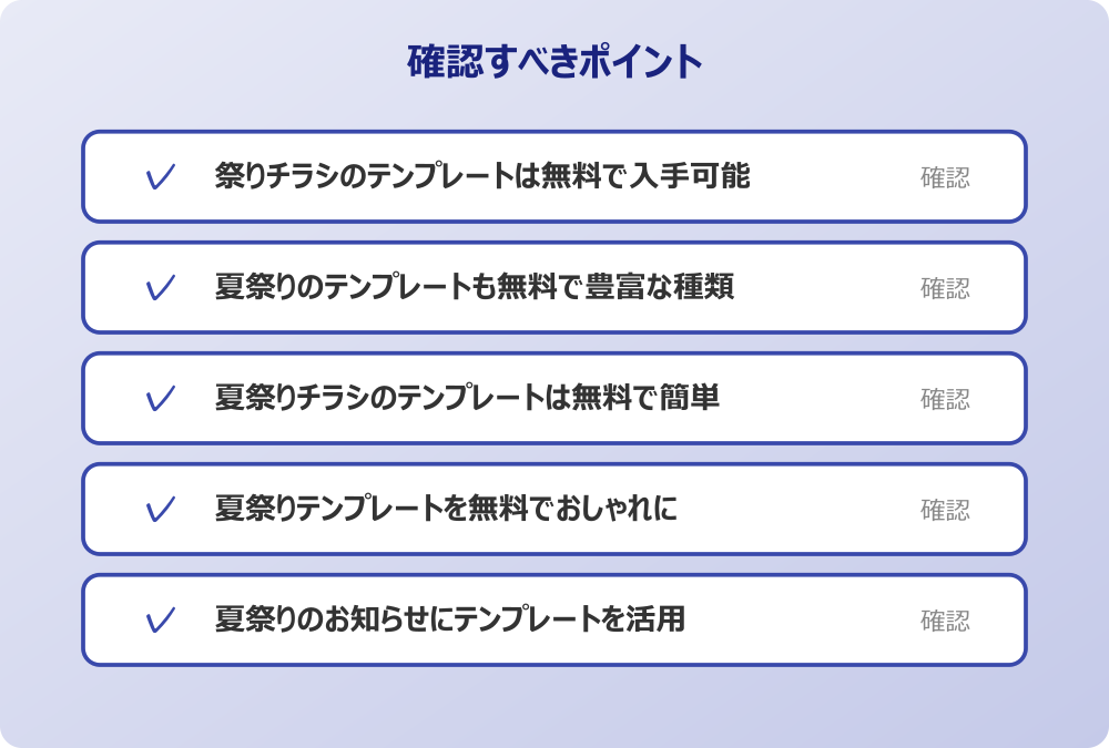夏祭りのお知らせにテンプレートを活用