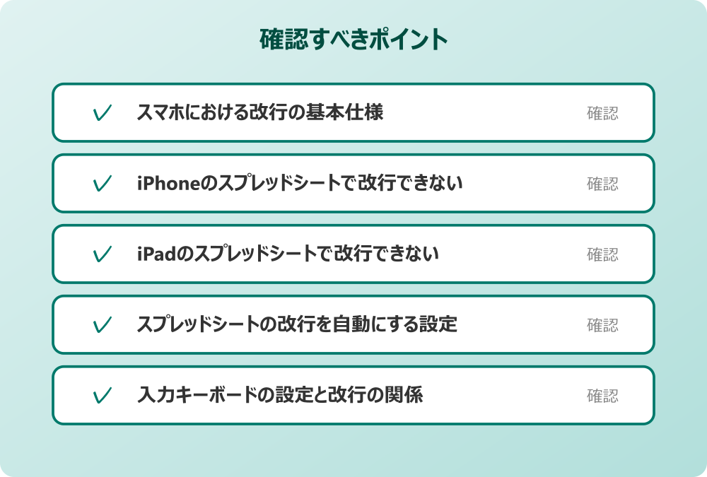 入力キーボードの設定と改行の関係