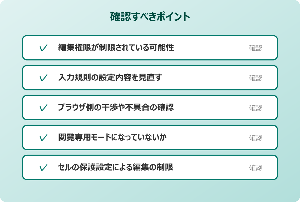 セルの保護設定による編集の制限