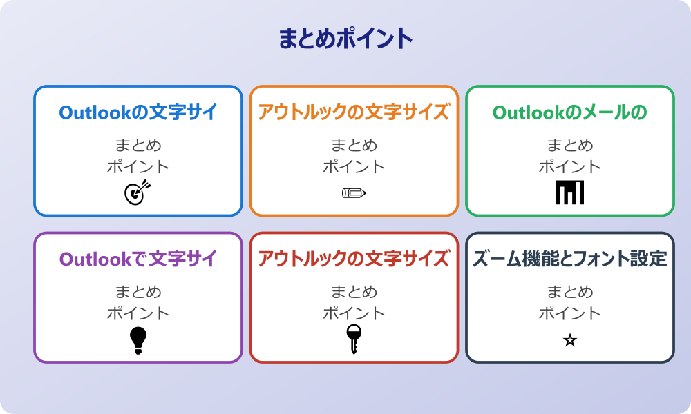Outlookの閲覧ウィンドウの文字サイズ調整