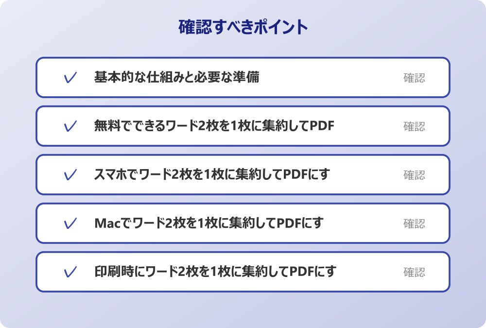 Macでワード2枚を1枚に集約してPDFにする方のコツ
