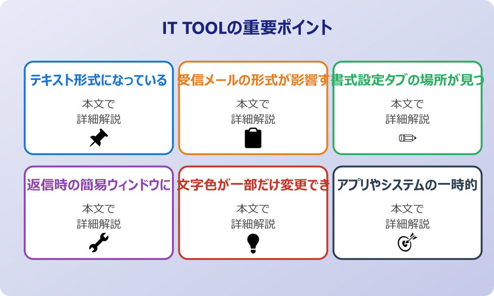 アウトルックで文字の色を変更できない状況と要因