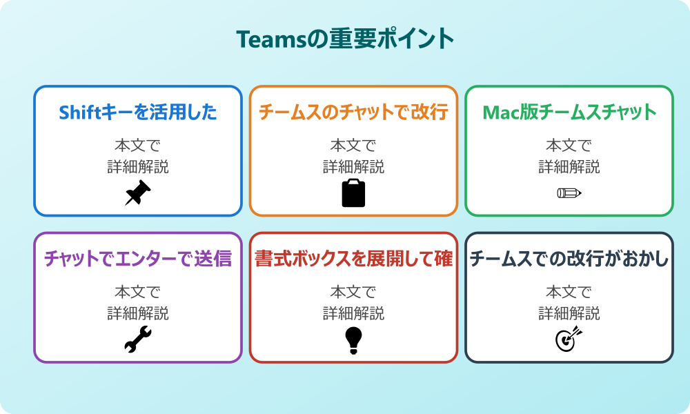チームスのチャットで改行する方法と誤送信を防ぐ設定