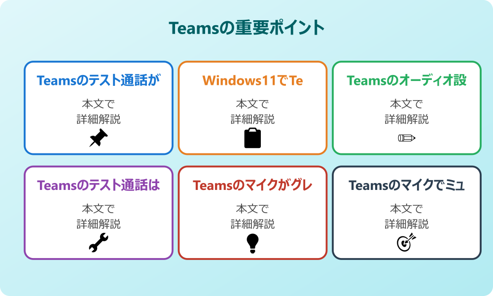 Teamsでマイクのテストができない原因と確認事項