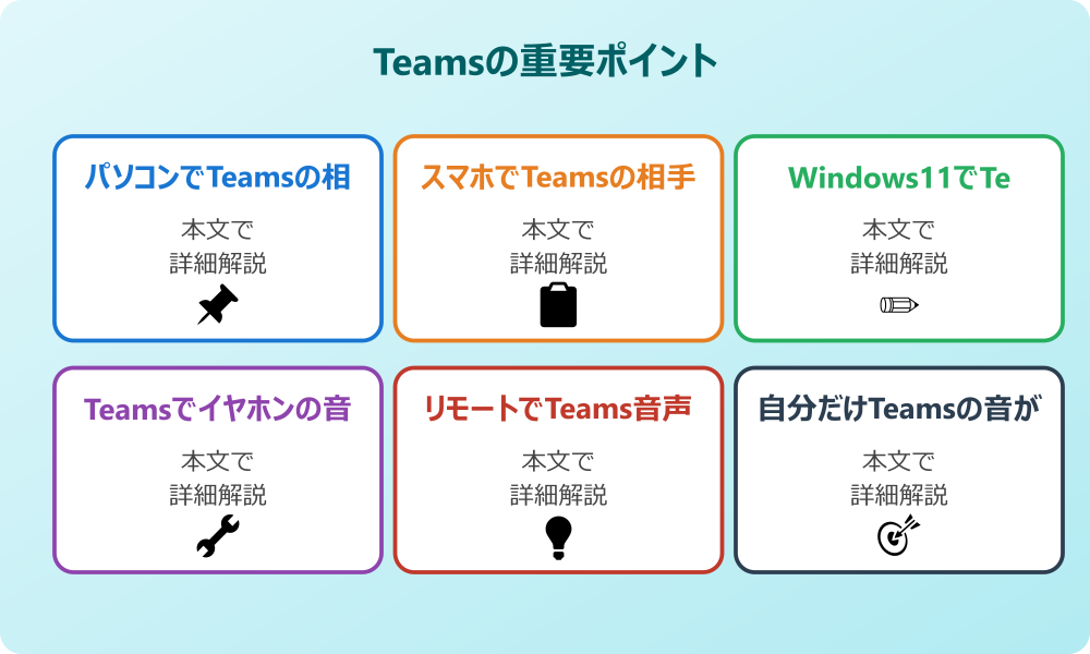 チームスで音声聞こえない時のデバイス別チェック