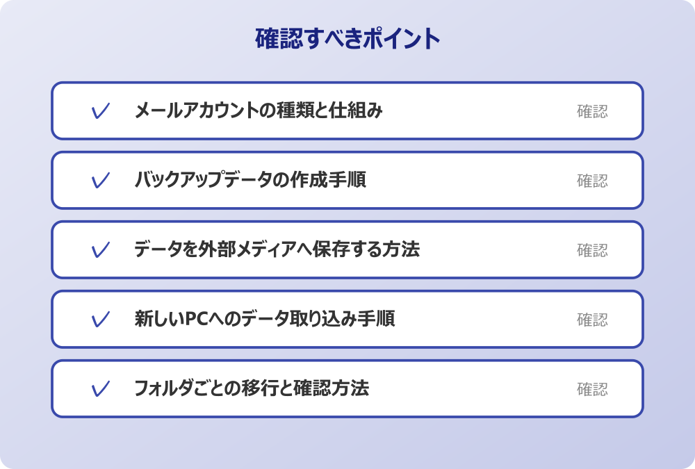 フォルダごとの移行と確認方法