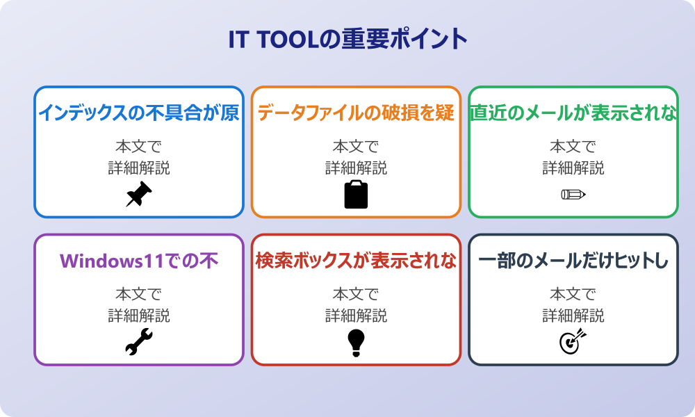 アウトルックで検索が出てこない主な原因とは