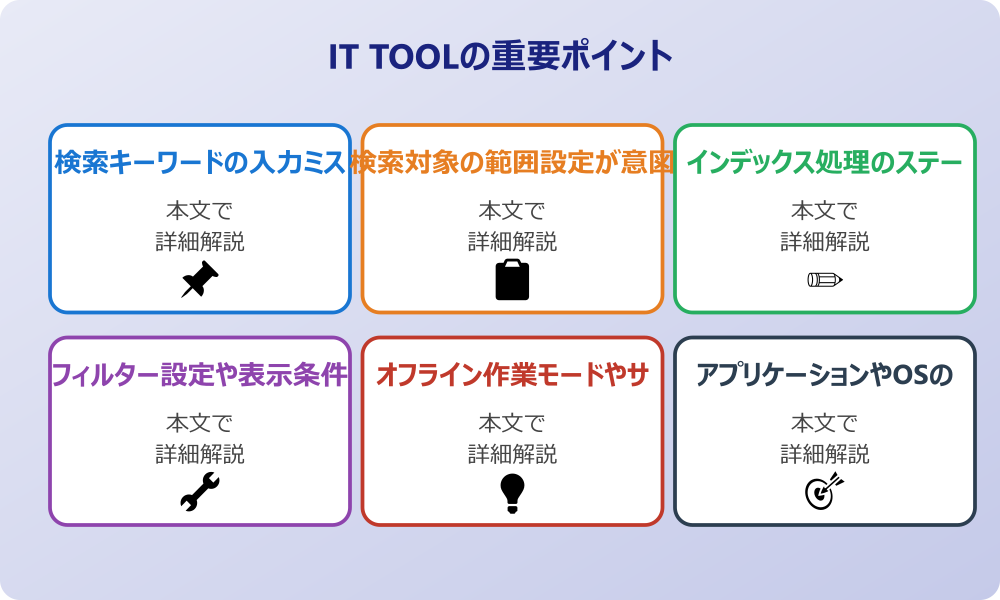 アウトルックでメール検索できない時の原因と確認すべきポイント