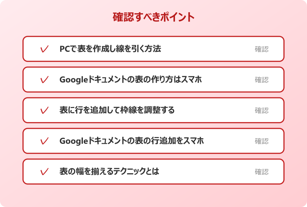 表の幅を揃えるテクニックとは