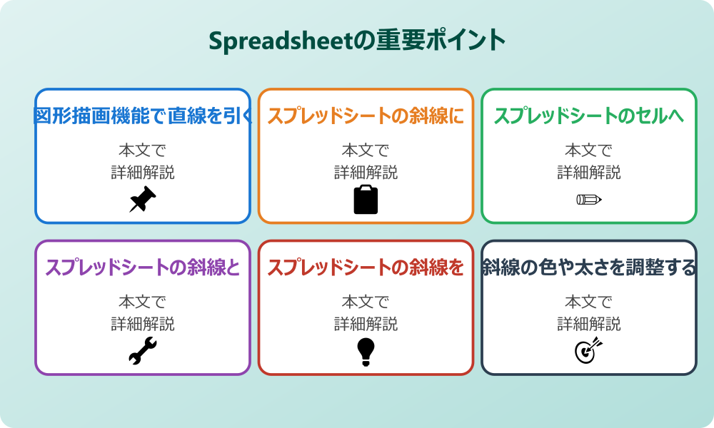 スプレッドシートの斜線入れ方とPCでの基本操作