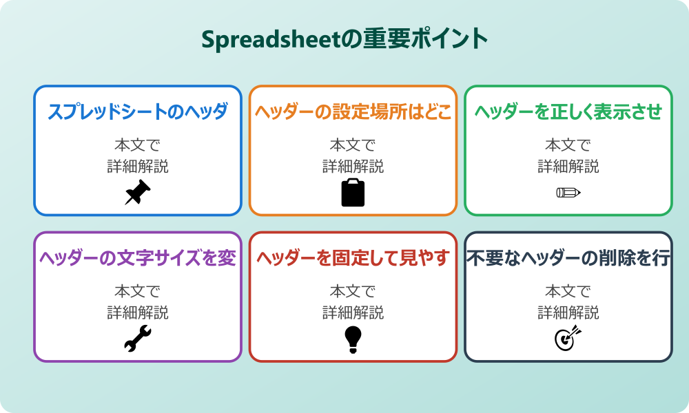 スプレッドシートのヘッダーを編集する基本手順