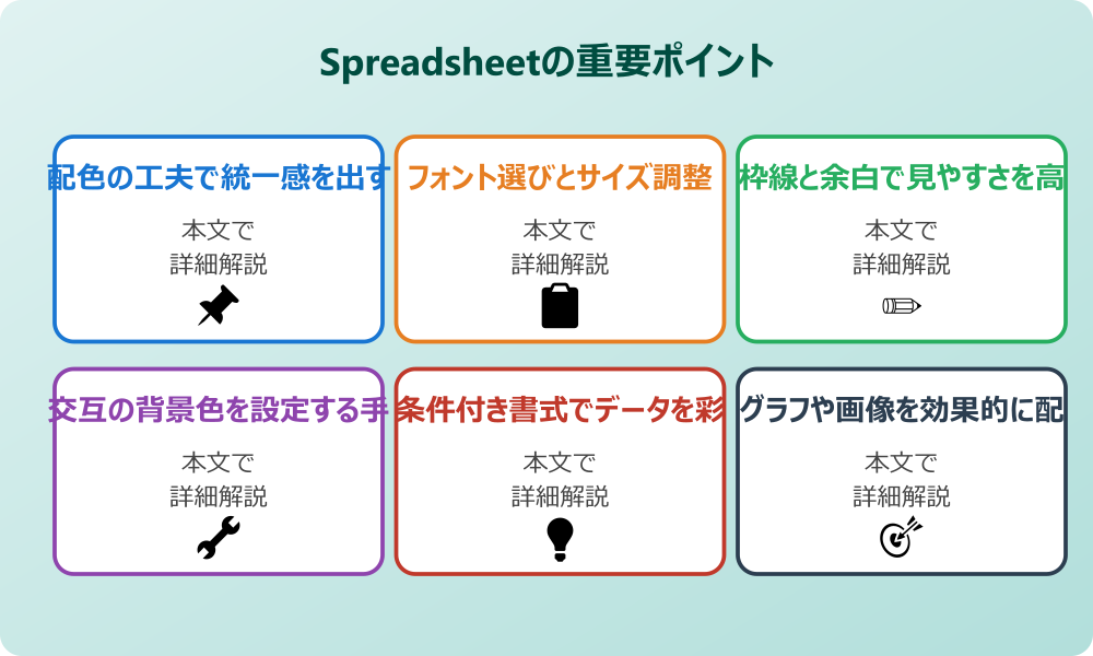 スプレッドシートのデザインをおしゃれに見せる基本テクニック