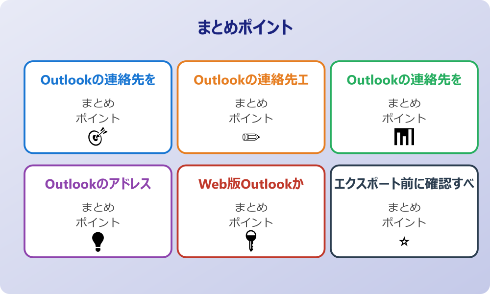 Outlookの連絡先をエクスポートできない時の対策