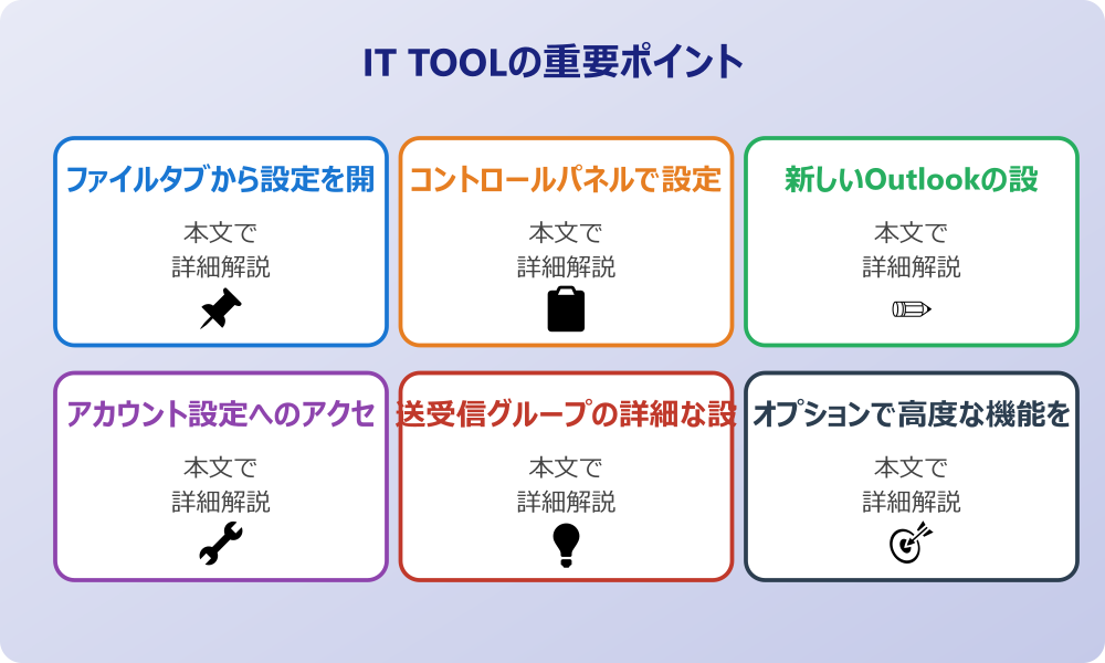 アウトルックの設定はどこ？基本の場所と開き方