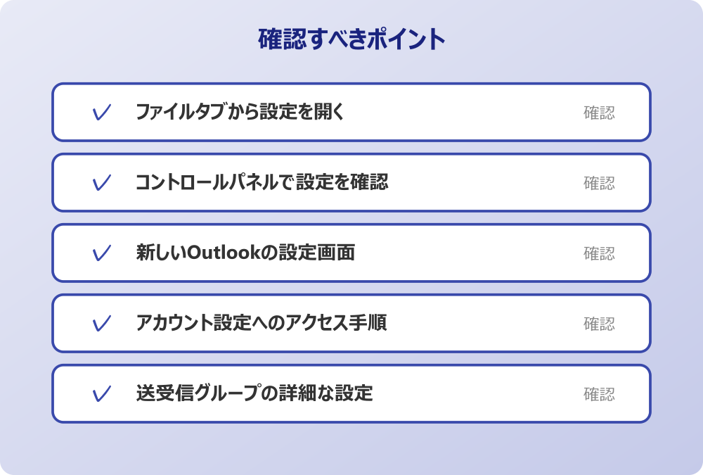 送受信グループの詳細な設定