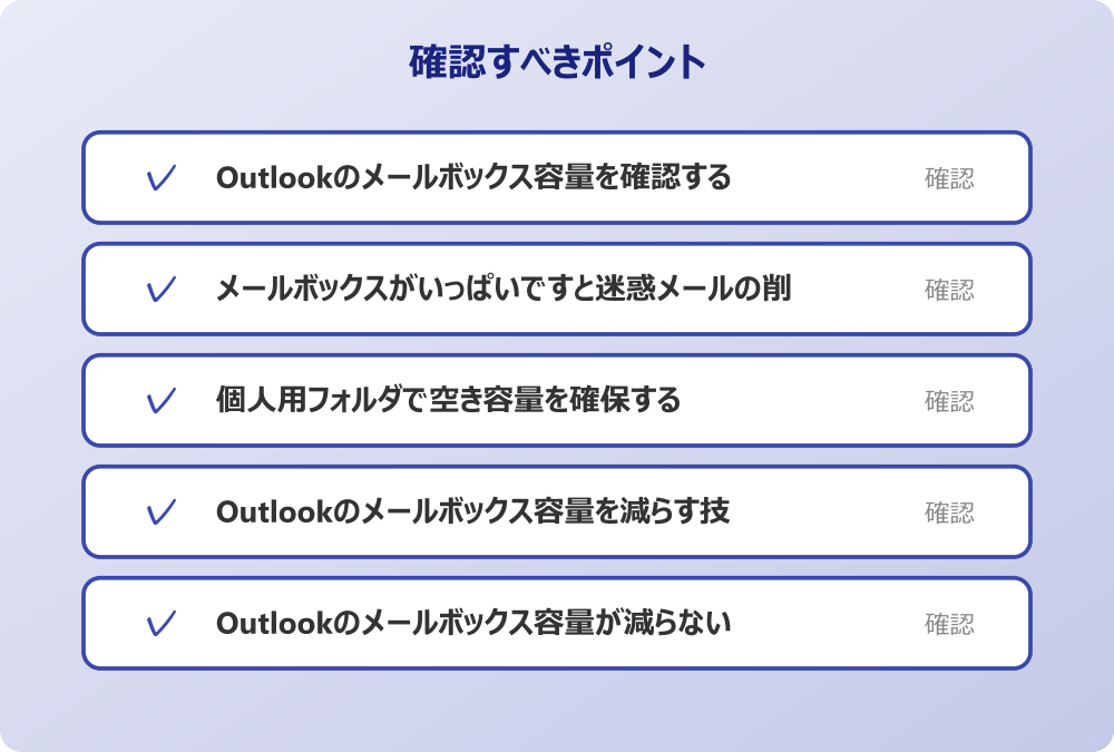 Outlookのメールボックス容量が減らない時