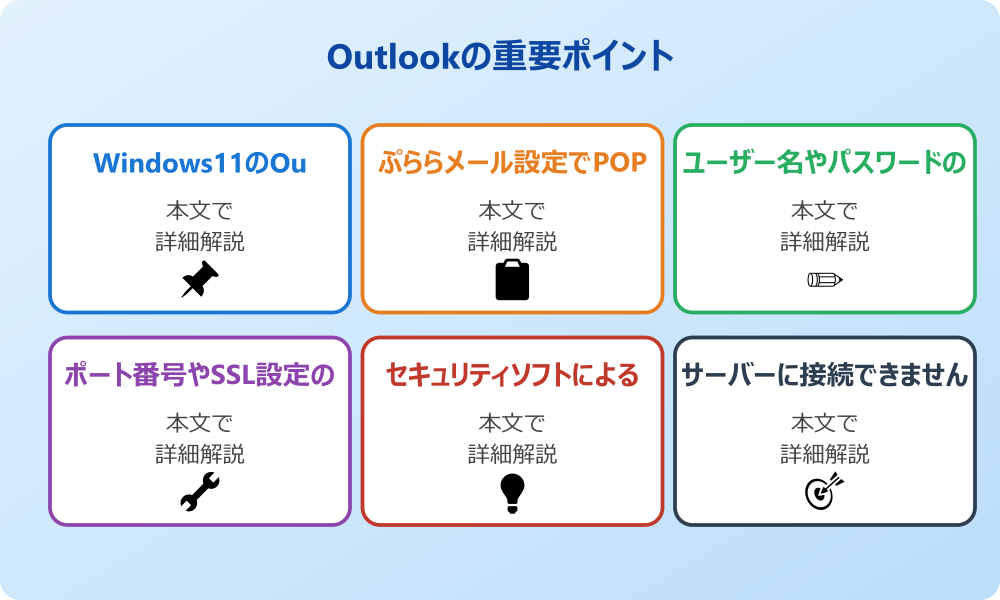 ぷららのメール設定がOutlookでできない時の原因とは