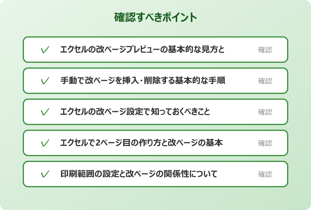 印刷範囲の設定と改ページの関係性について