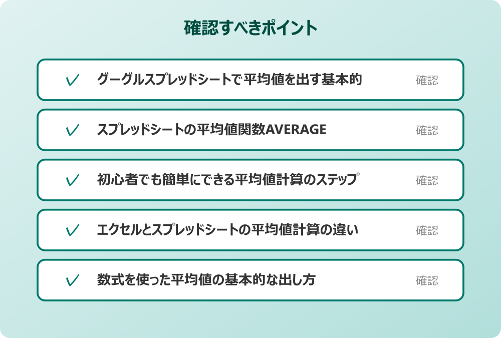 エクセルとスプレッドシートの平均値計算の違い