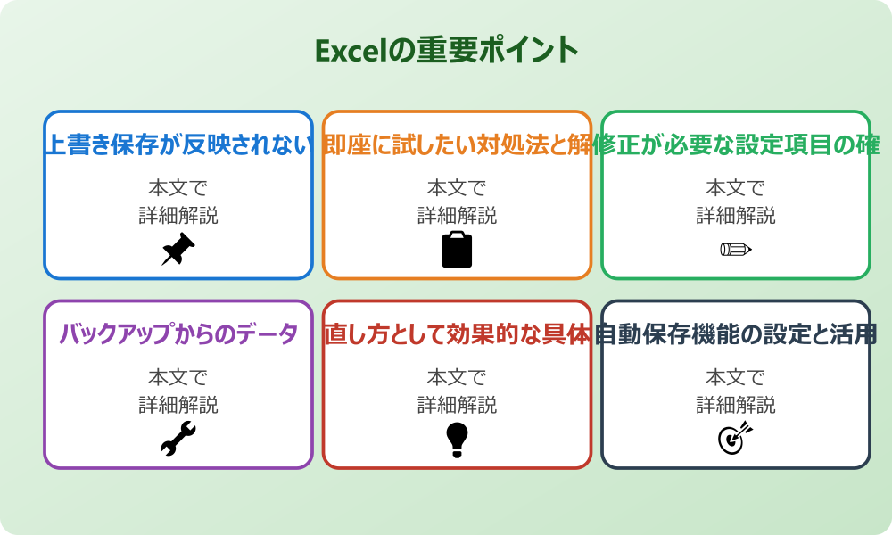 エクセルで上書き保存したはずなのに反映されない問題の原因と基本対策