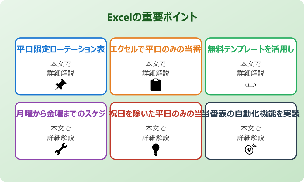 エクセルで平日のみの当番表ローテーションの基本的な作り方