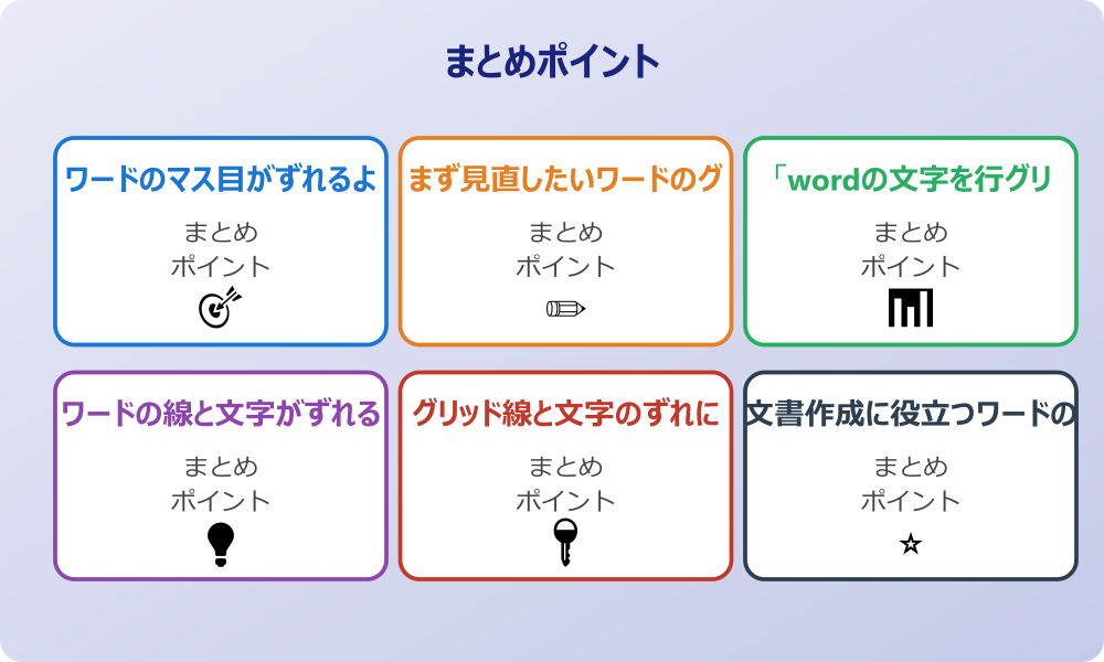 図形やオブジェクトがグリッド線に合わない場合の対策