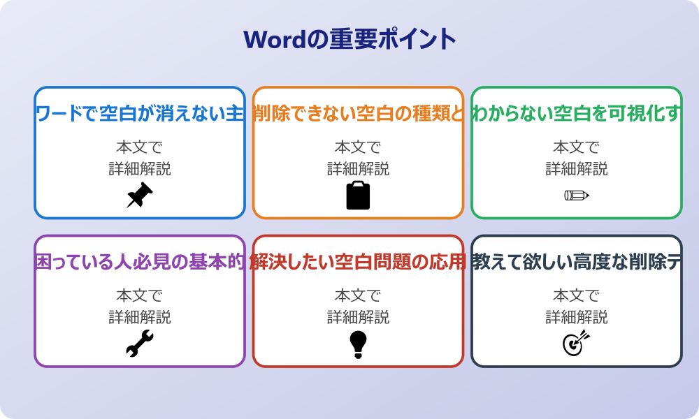ワードの謎の空白が削除できない原因と基本的な対処法