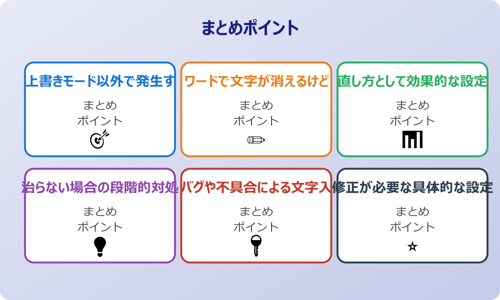 ワードで文字が消えるけどinsert以外の原因別対処法