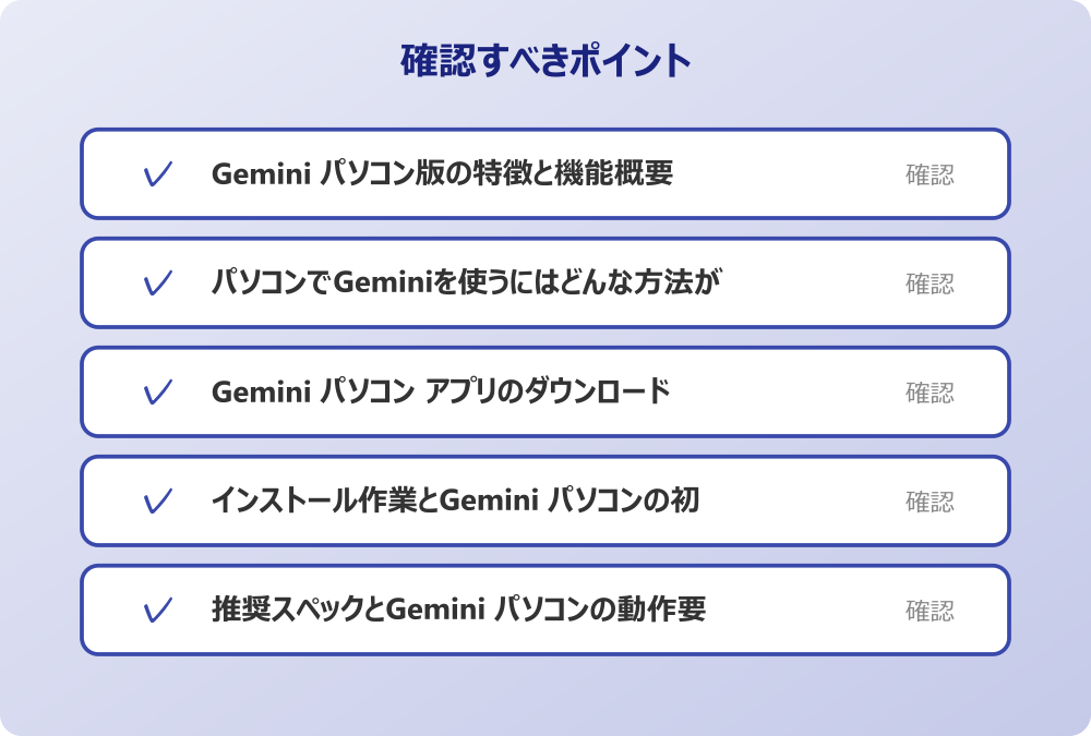 インストール作業とGemini パソコンの初期設定