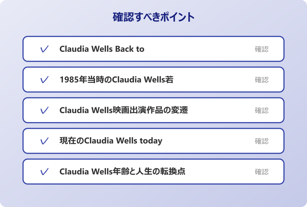 現在のClaudia Wells todayの近況と活動