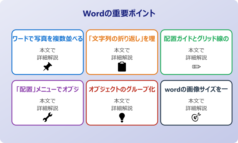 ワードで美しい写真の配置を実現する基本的な均等テクニック