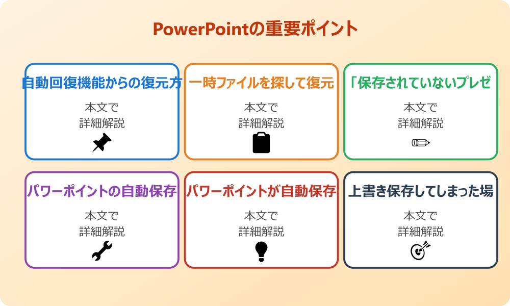 パワポを保存せずに閉じたときに試したい復元の基本手順