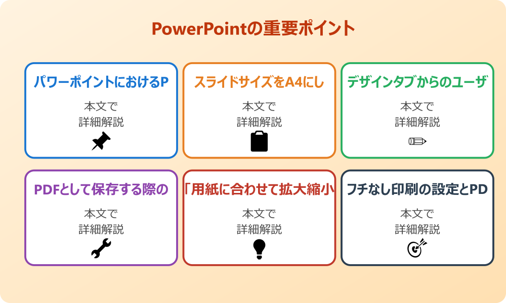 パワポからPDFへ変換するときに余白をなしにする基本設定