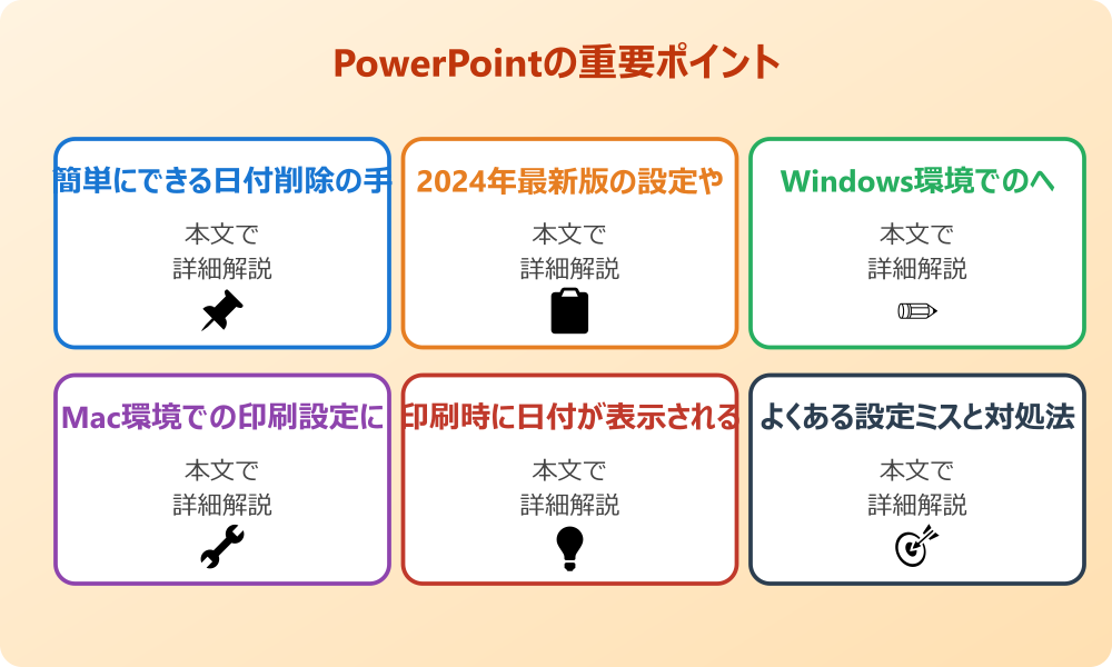 パワーポイントの印刷で日付を消す基本設定画面の使い方