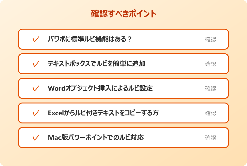 Mac版パワーポイントでのルビ対応
