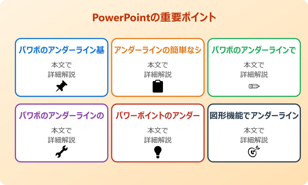 パワポでアンダーラインを引く基本的な方法