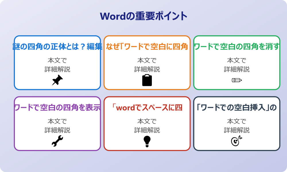 ワードの空白にある四角の正体と「消す」ための基本操作