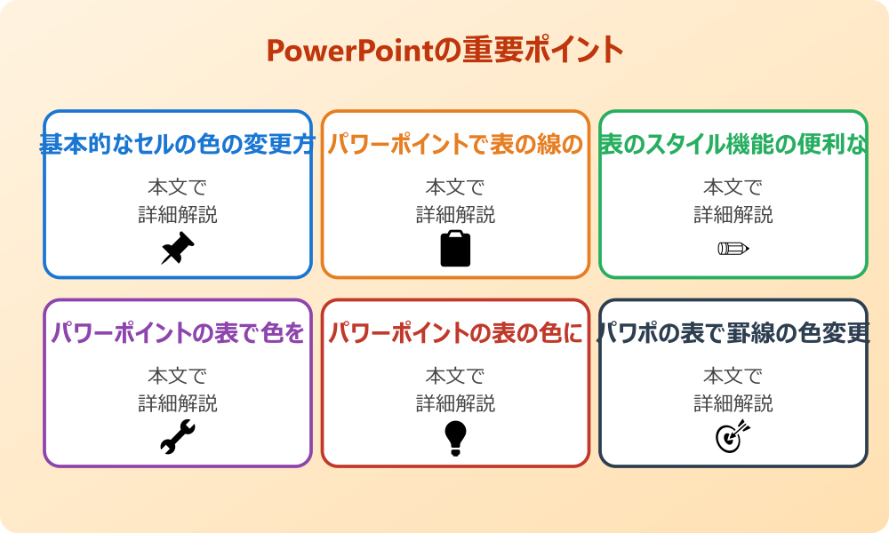 パワポの表の色を変える基本的な手順と設定
