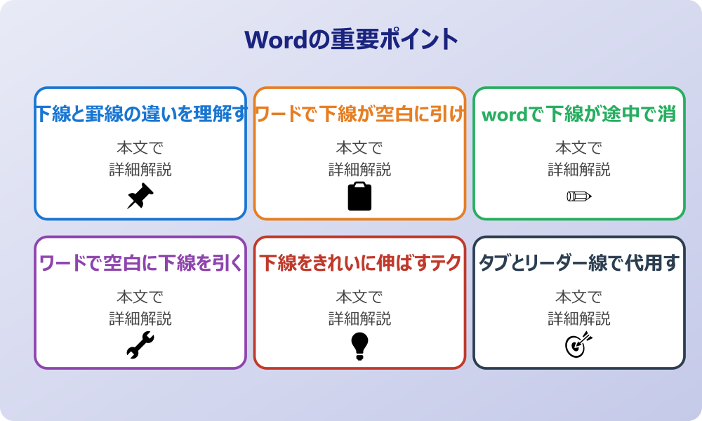 ワードで下線が全体に引けない主な原因と「下線」の基本