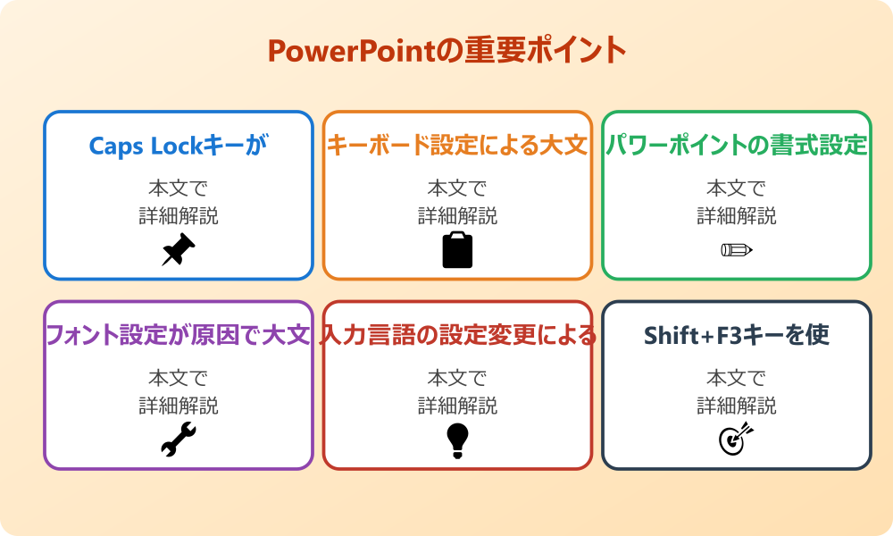 パワポで大文字しか打てない時の原因を解明しよう