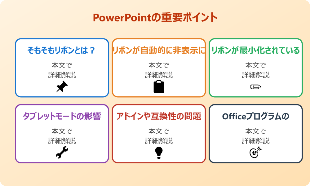 パワポのリボン表示の基本と表示されない原因