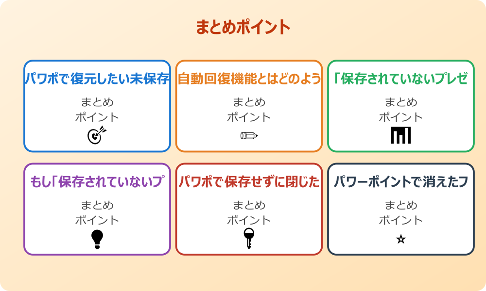 パワーポイントの履歴から復元を試みる